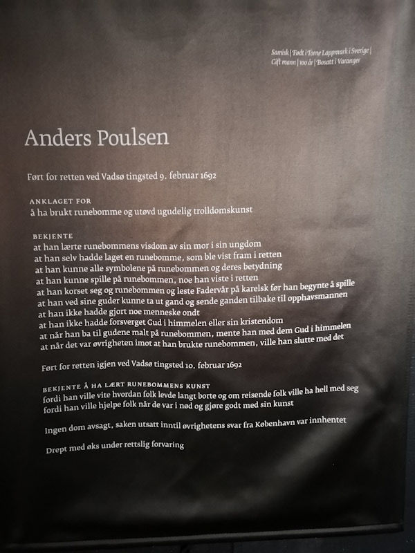 Historien om Anders Poulsen som ikke fikk noen dom på Steilsneset, selv om han innrømte å ha brukt runebommer og utøvd ugudelig trolldomskunst, men at han ikke hadde avsverget gud og kristendommen. Han ble drept med øks under rettslig forvaring